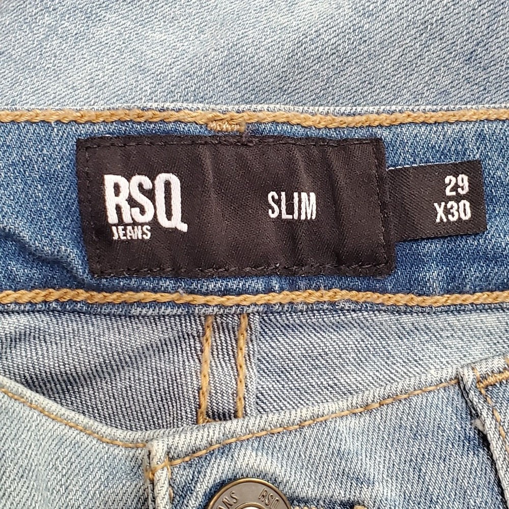 New With Tags Mens RSQ Slim Straight Blue Jeans Denim Vintage Flex Size 29x30 - Picture 6 of 12